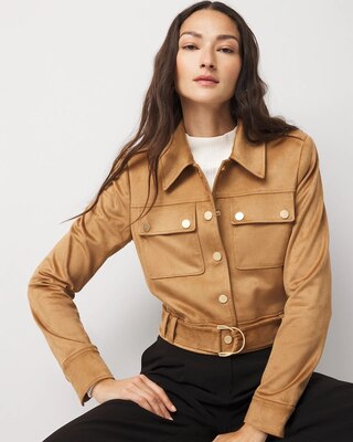 Faux Suede Moto Jacket | White House Black Market